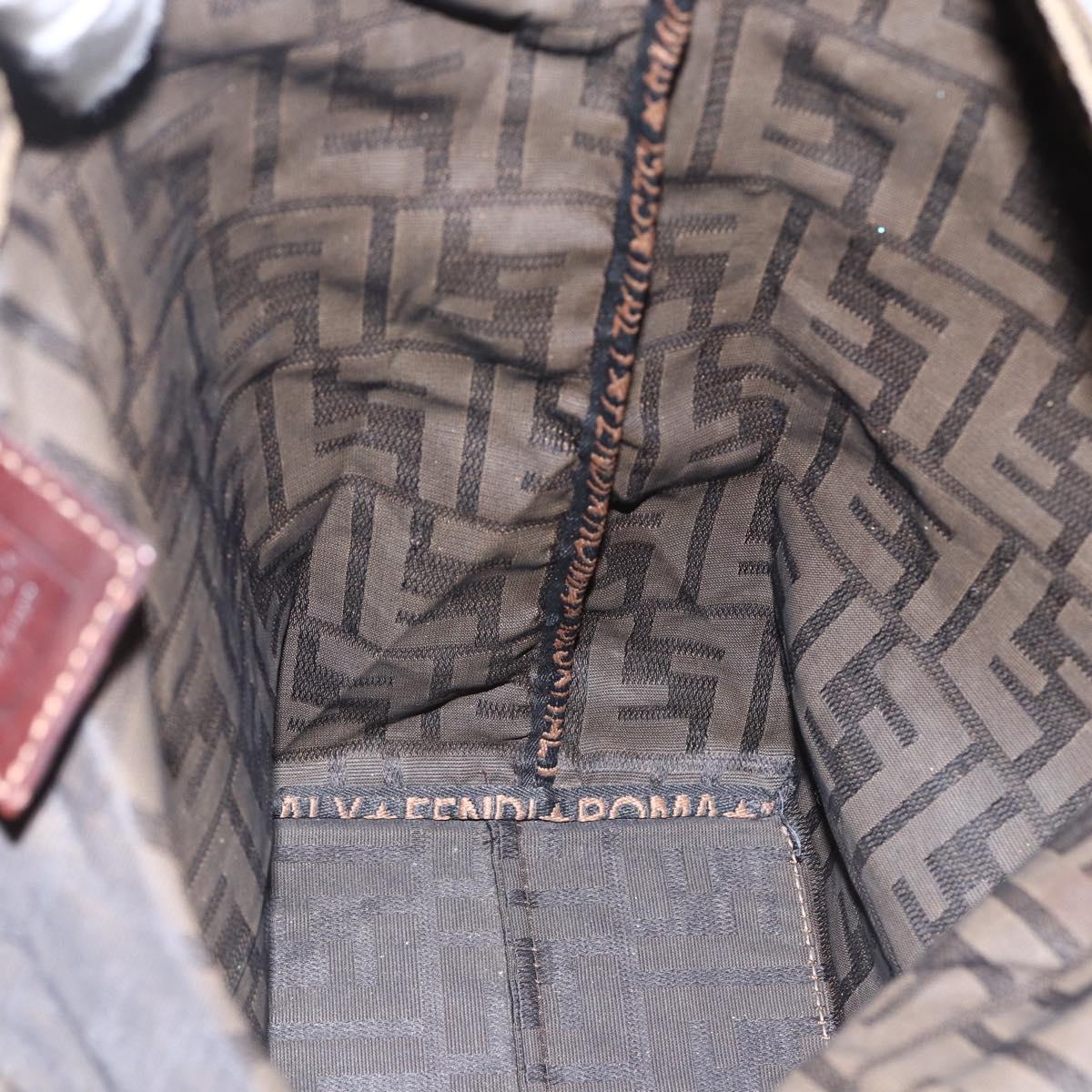 FENDI Zucca Canvas Hand Bag Black Brown Auth ep13514