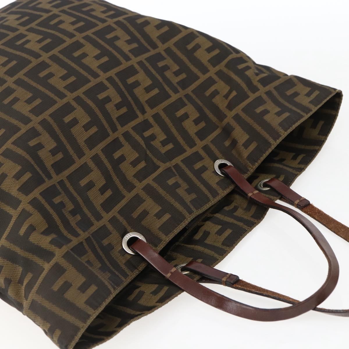 FENDI Zucca Canvas Hand Bag Black Brown Auth ep13514