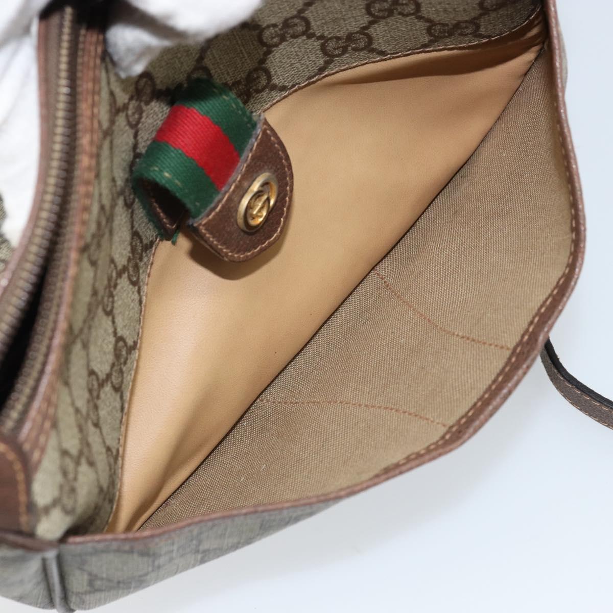 GUCCI GG Supreme Web Sherry Line Bag PVC Beige 001 123 6177 002 Auth ep13516