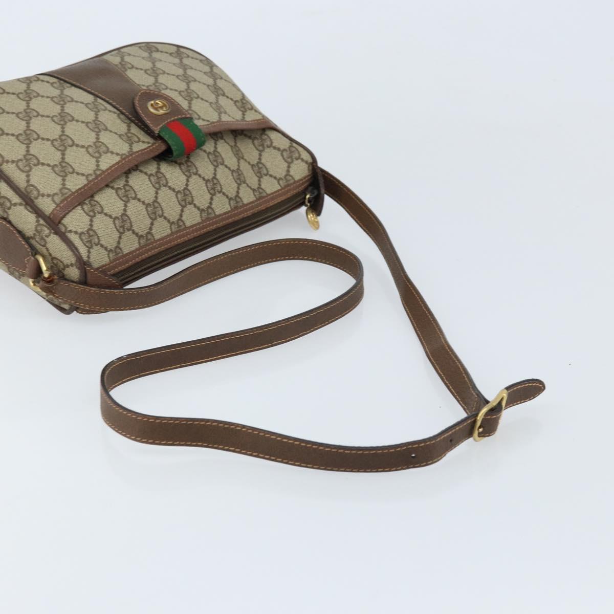 GUCCI GG Supreme Web Sherry Line Bag PVC Beige 001 123 6177 002 Auth ep13516