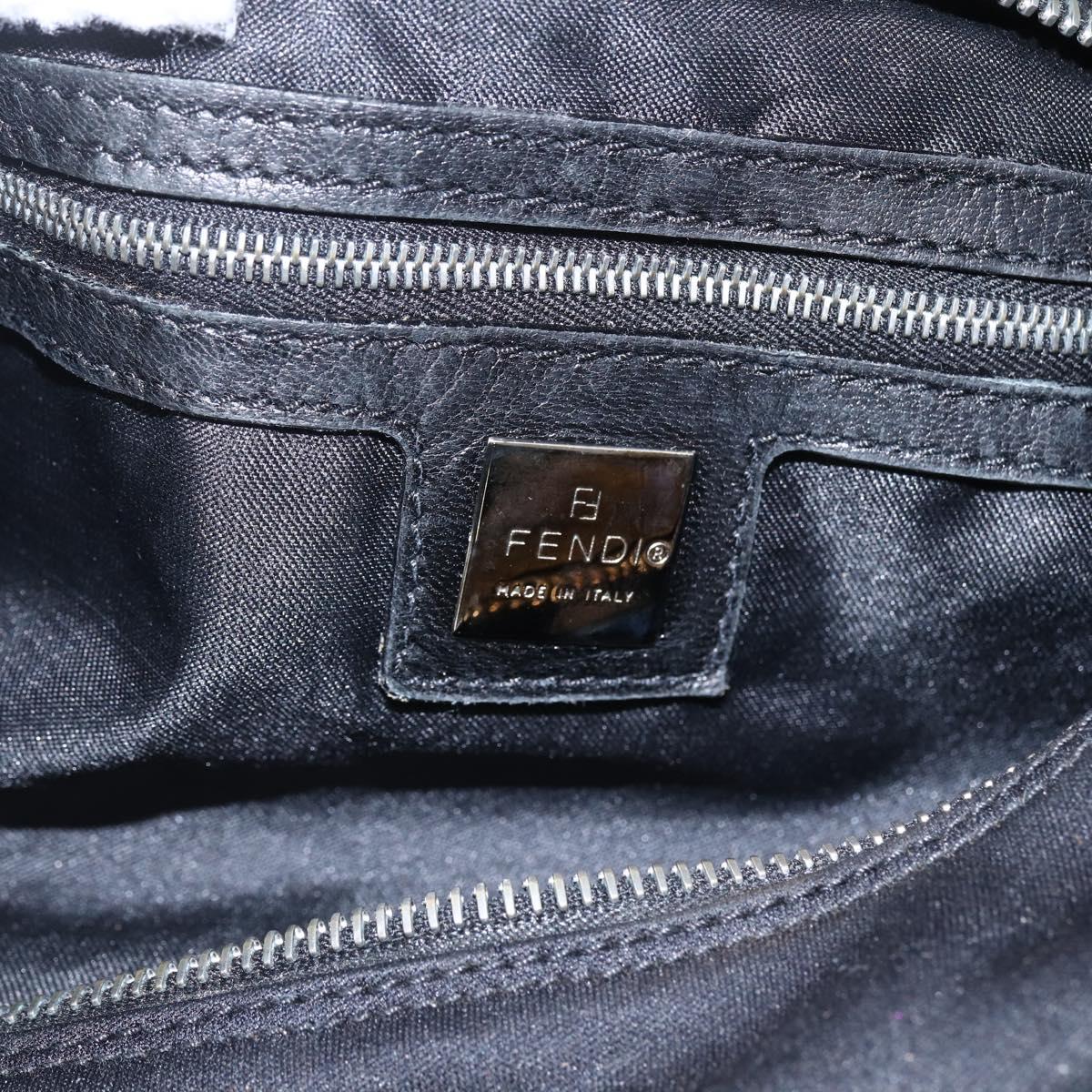 FENDI Mamma Baguette Shoulder Bag Nylon Black Silver Auth ep13517