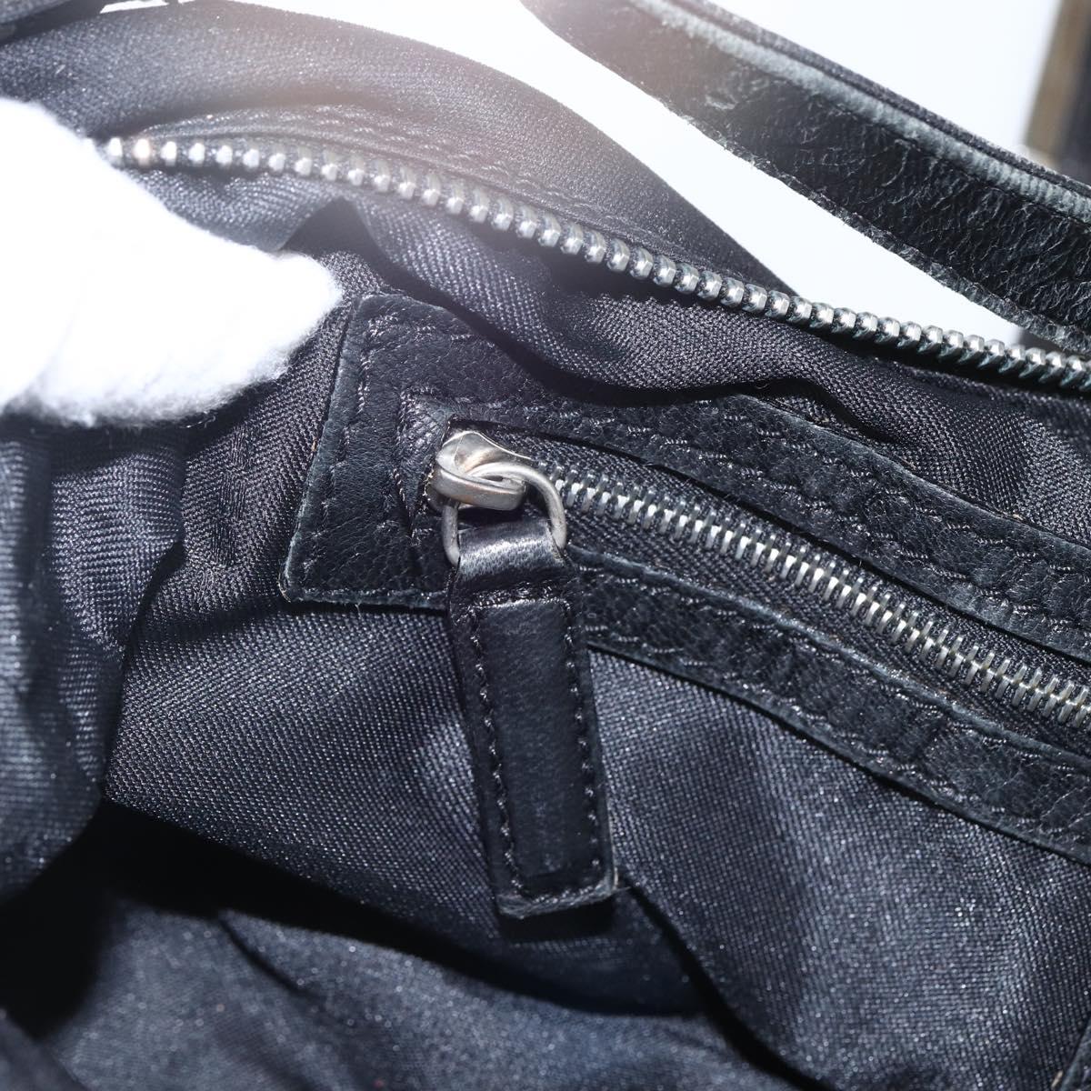 FENDI Mamma Baguette Shoulder Bag Nylon Black Silver Auth ep13517