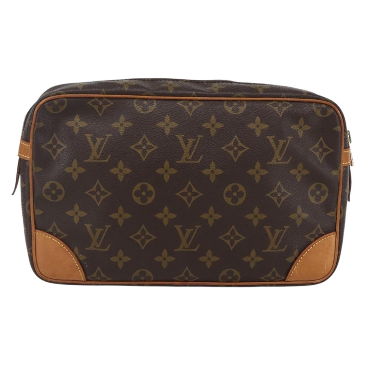 LOUIS VUITTON Monogram Compiegne 28 Clutch Bag M51845 LV Auth ep13521
