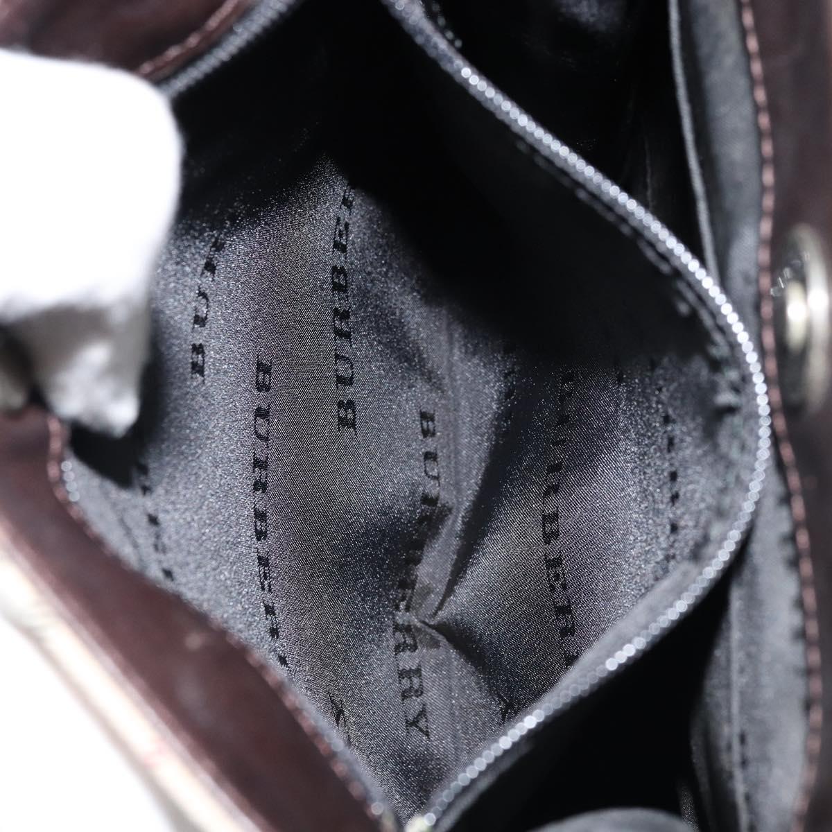 BURBERRY Nova Check Shoulder Bag Canvas Beige Silver Auth ep13530