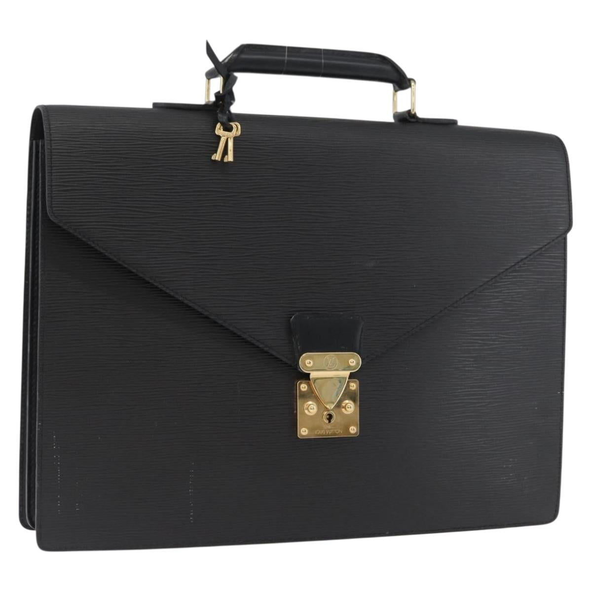 LOUIS VUITTON Epi Serviette Conseiller Briefcase Black M54422 LV Auth ep13531