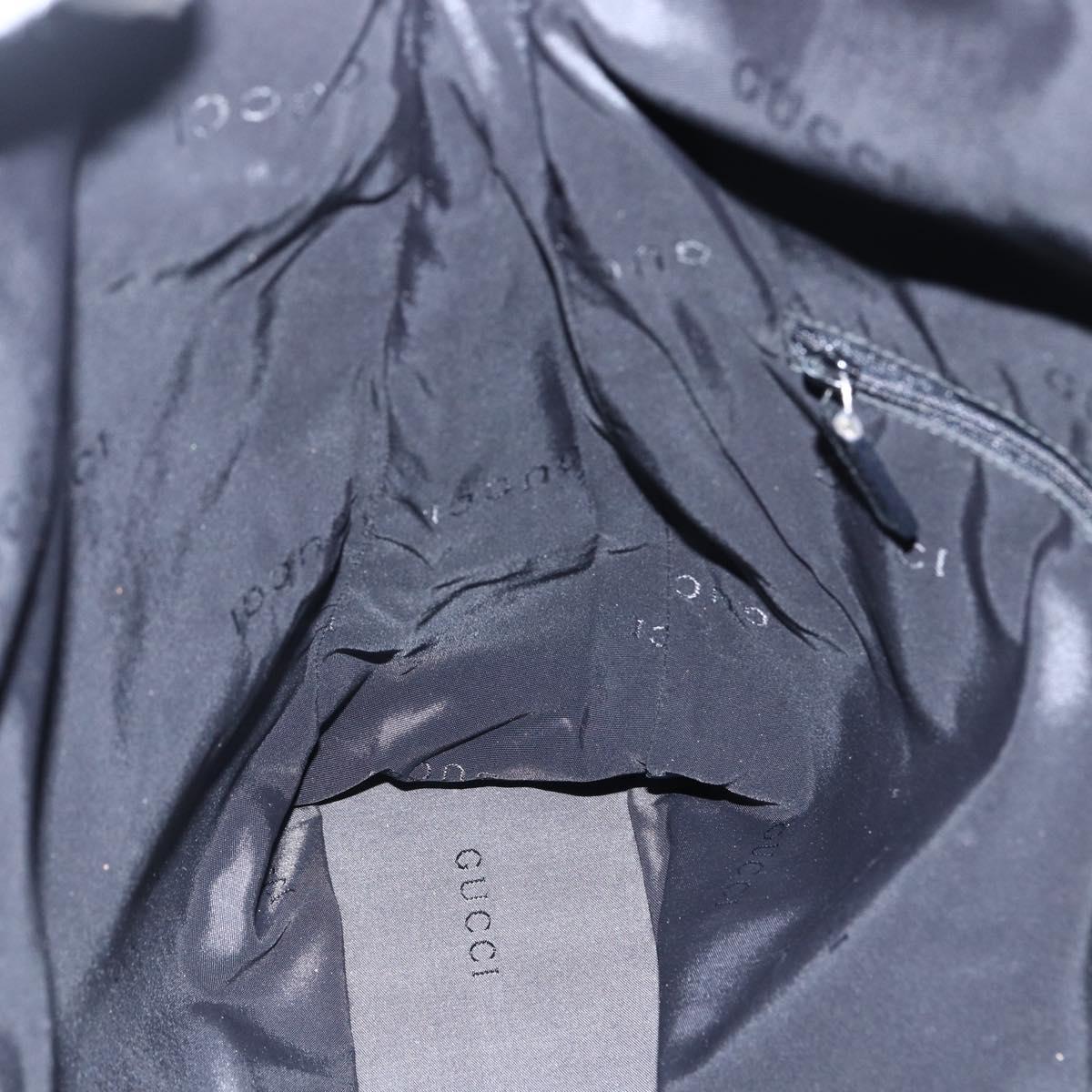 GUCCI Jackie Shoulder Bag Nylon Black Silver Auth ep13535