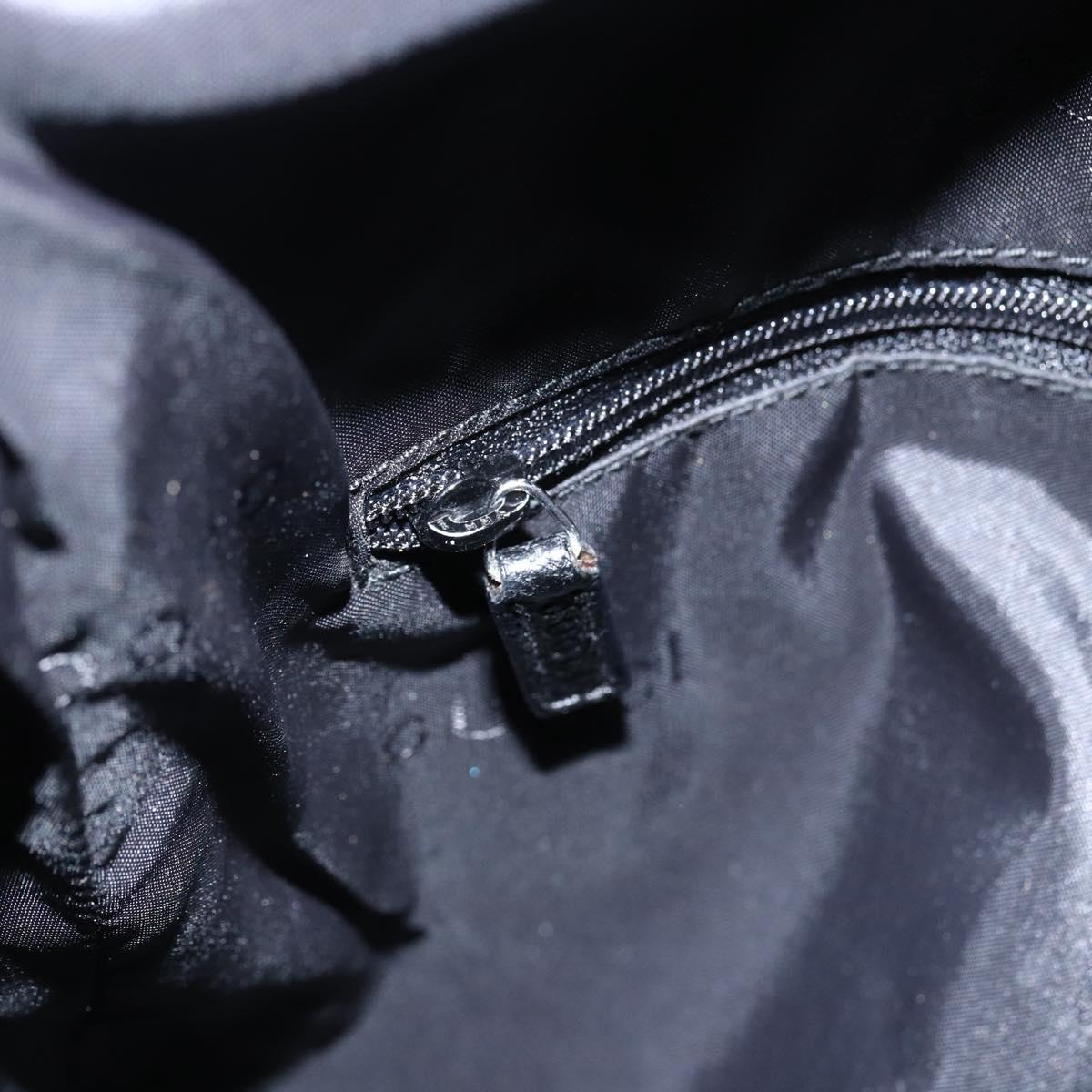 GUCCI Jackie Shoulder Bag Nylon Black Silver Auth ep13535