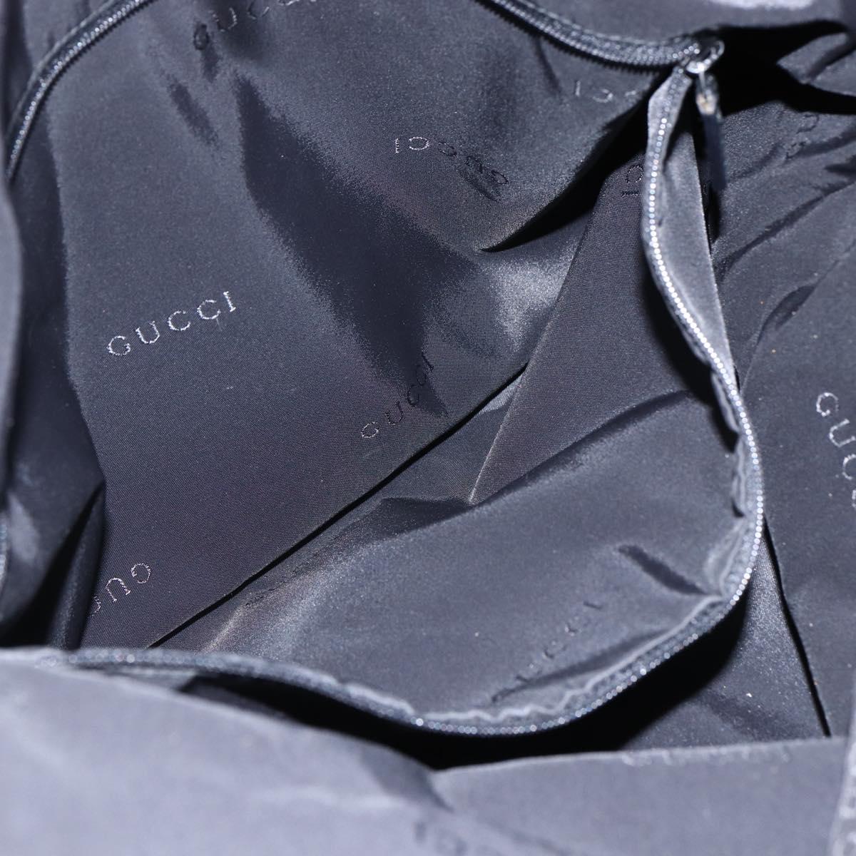 GUCCI Jackie Shoulder Bag Nylon Black Silver Auth ep13535