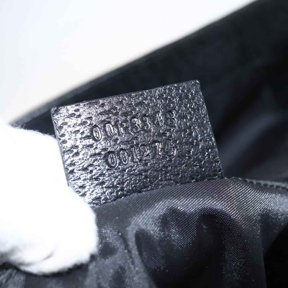 GUCCI Jackie Shoulder Bag Nylon Black Silver Auth ep13535