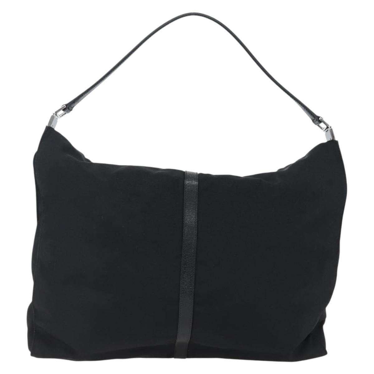 GUCCI Jackie Shoulder Bag Nylon Black Silver Auth ep13535