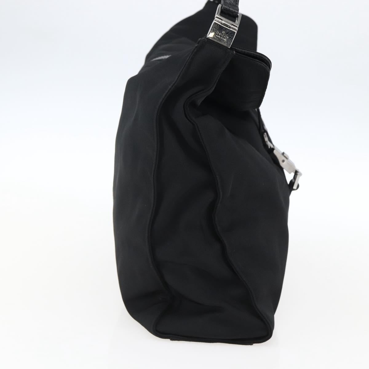 GUCCI Jackie Shoulder Bag Nylon Black Silver Auth ep13535