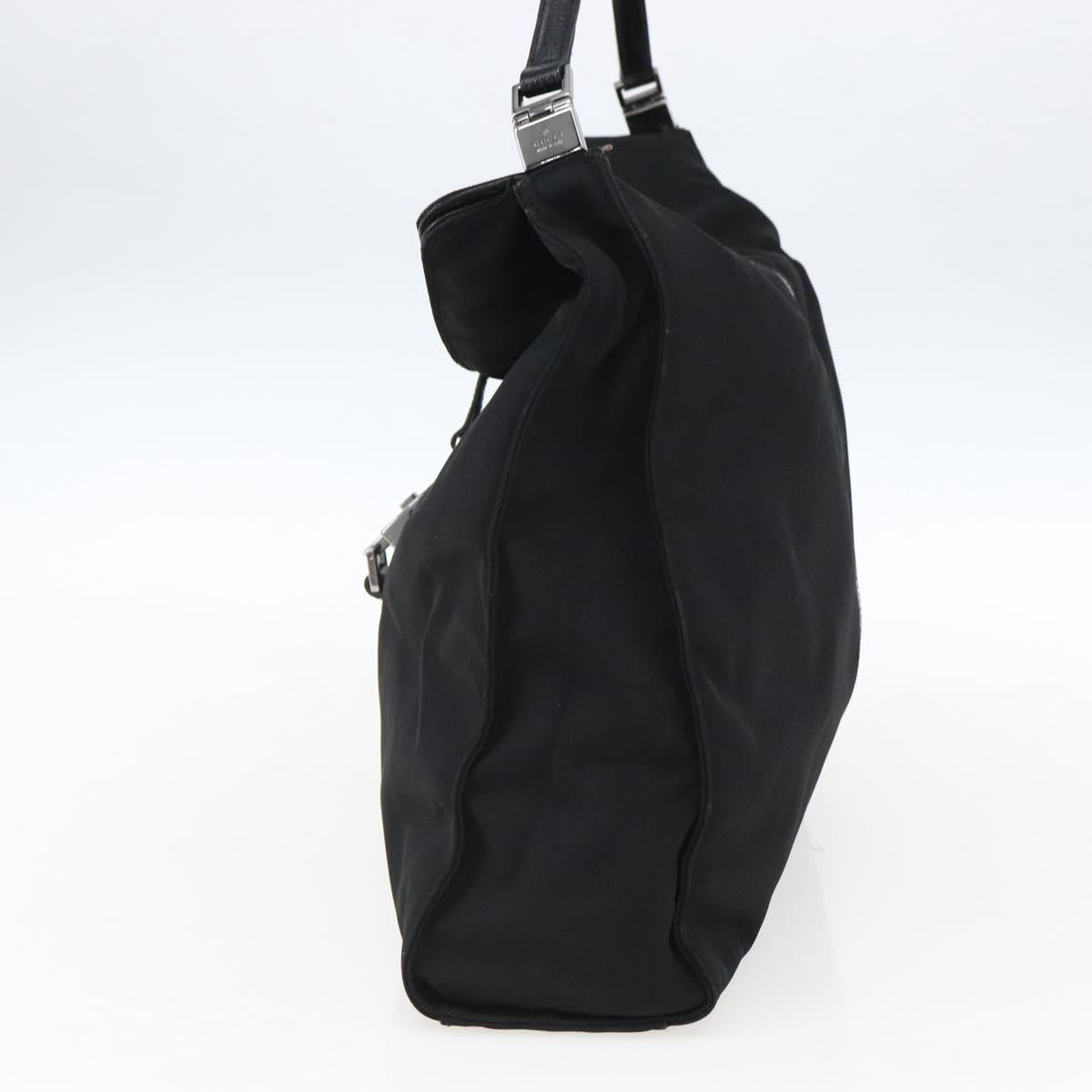 GUCCI Jackie Shoulder Bag Nylon Black Silver Auth ep13535