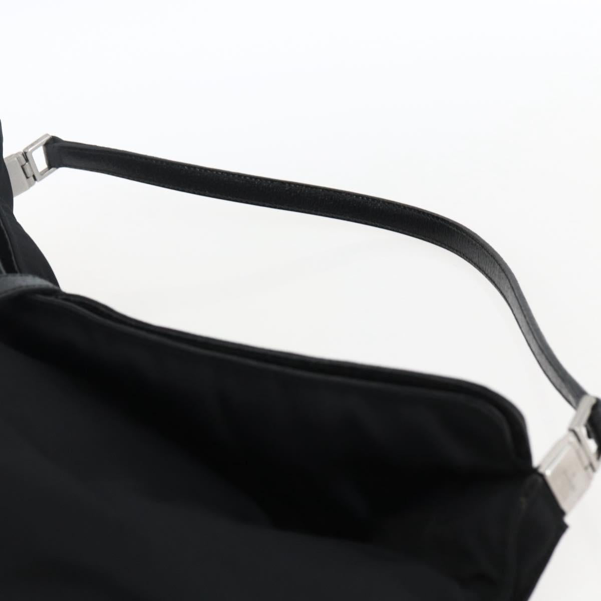 GUCCI Jackie Shoulder Bag Nylon Black Silver Auth ep13535