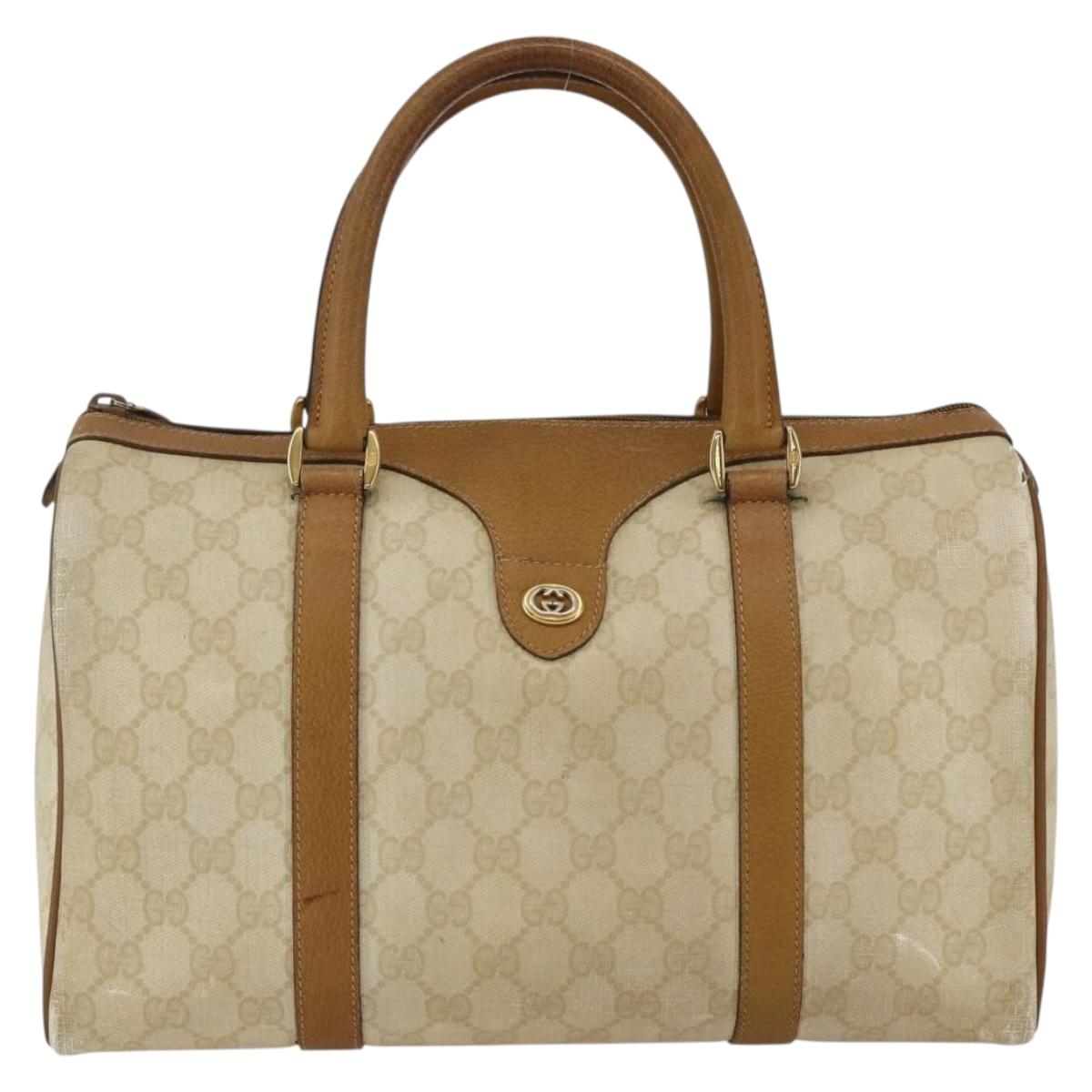 GUCCI GG Supreme Boston Bag PVC Ivory Gold 40 02 007 Auth ep13537