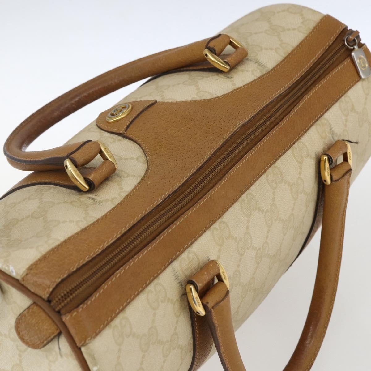 GUCCI GG Supreme Boston Bag PVC Ivory Gold 40 02 007 Auth ep13537