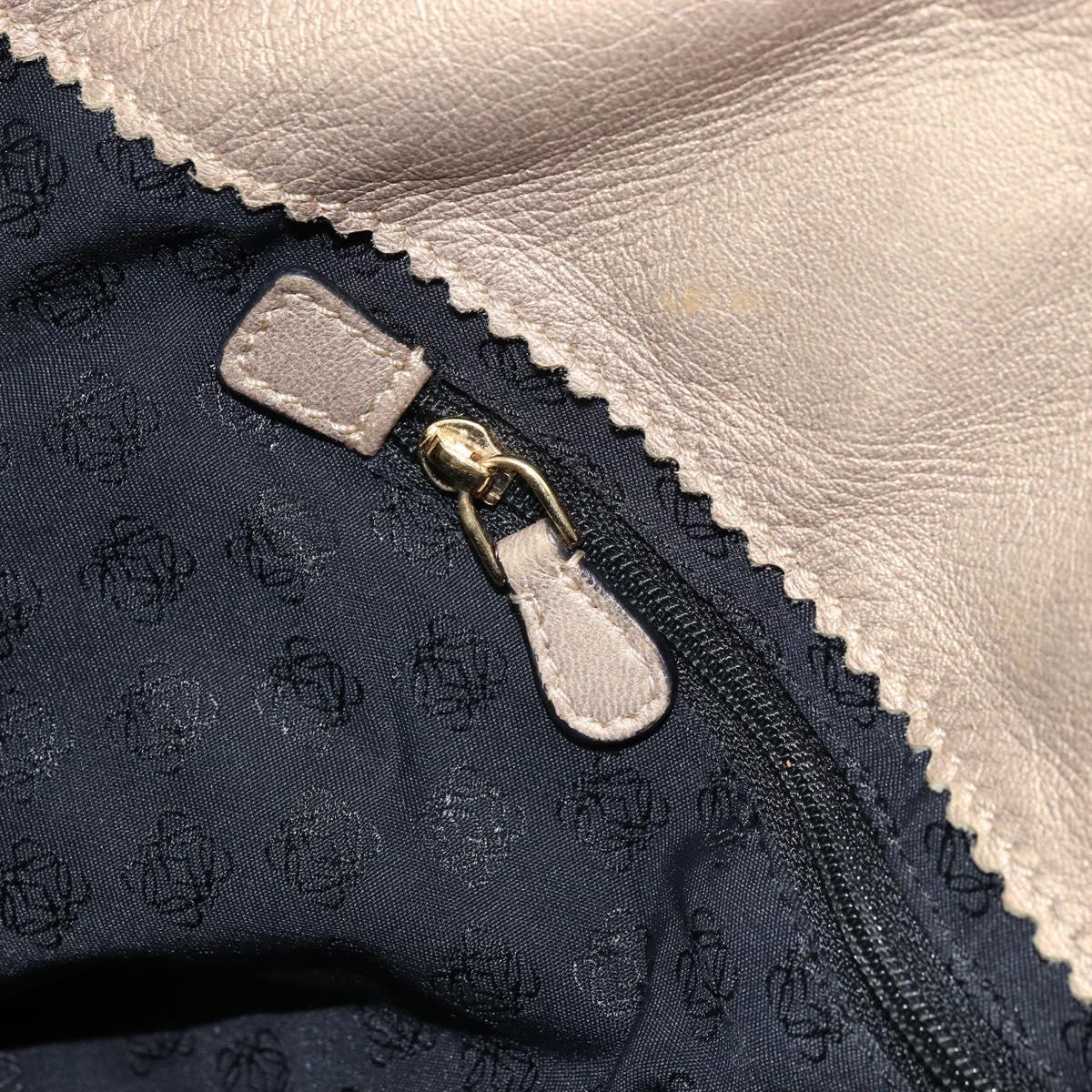 LOEWE Tote Bag Leather Gold Tone Auth ep13539