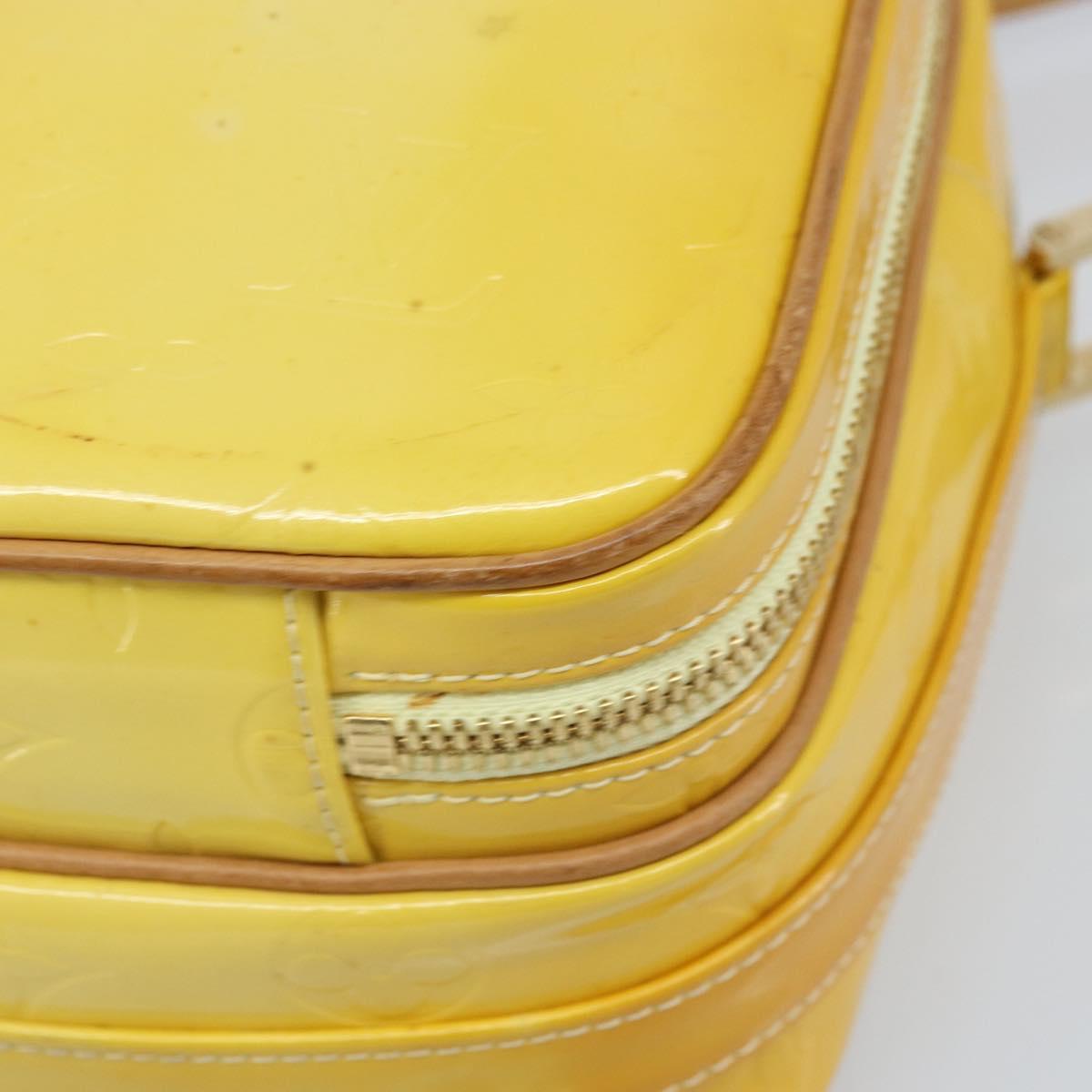 LOUIS VUITTON Monogram Vernis Wooster Bag Lime Yellow M91075 LV Auth ep13543