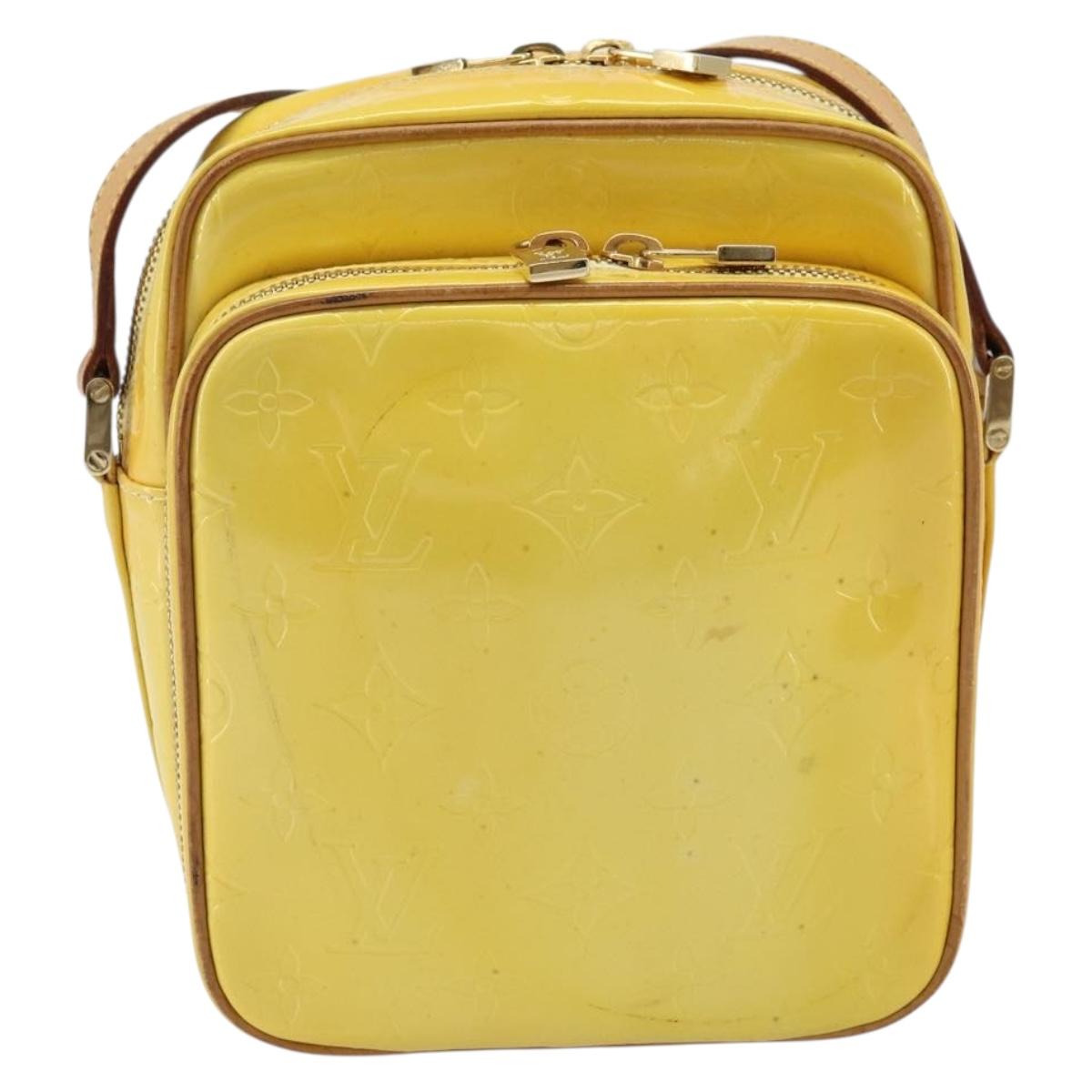 LOUIS VUITTON Monogram Vernis Wooster Bag Lime Yellow M91075 LV Auth ep13543