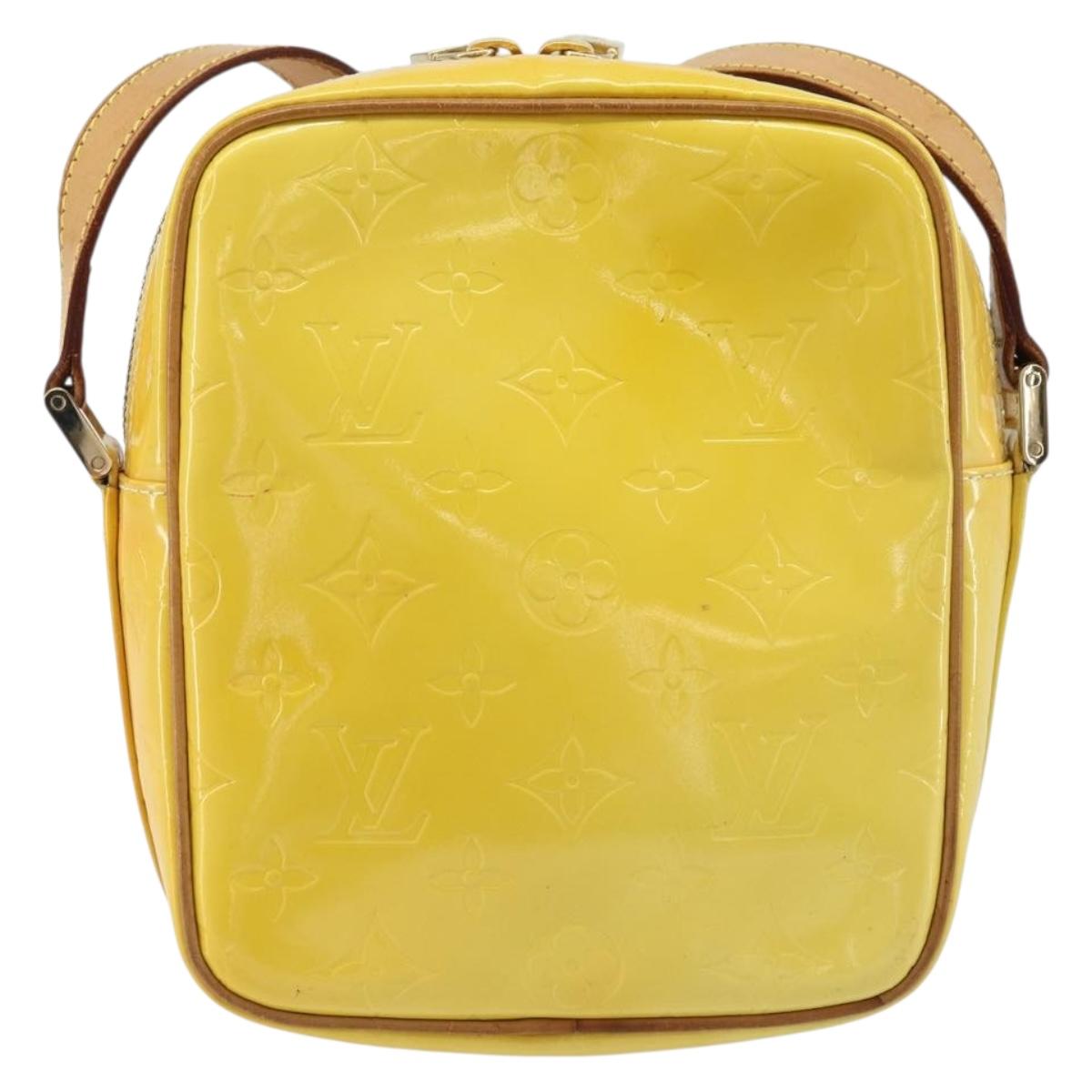 LOUIS VUITTON Monogram Vernis Wooster Bag Lime Yellow M91075 LV Auth ep13543
