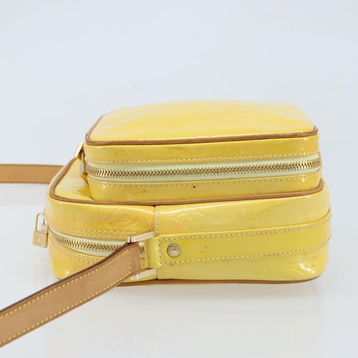 LOUIS VUITTON Monogram Vernis Wooster Bag Lime Yellow M91075 LV Auth ep13543