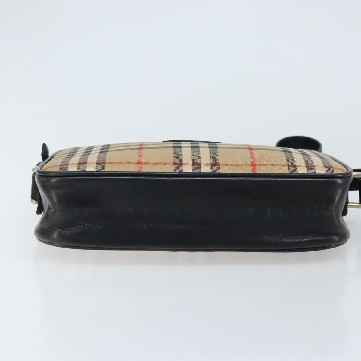 Burberrys Nova Check Shoulder Bag Canvas Beige Gold Auth ep13544