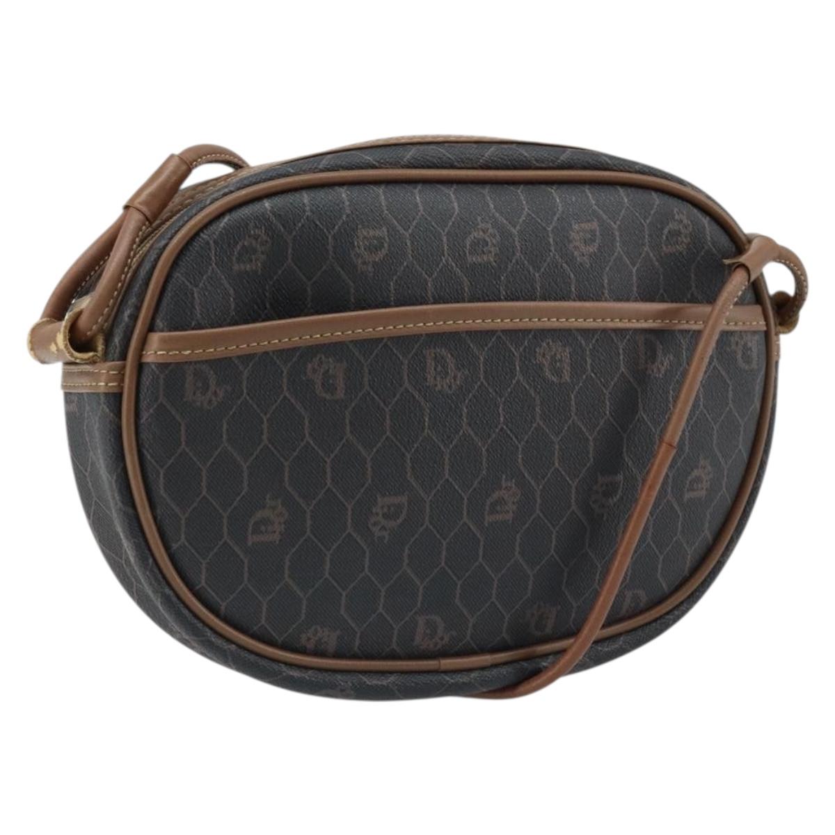 Christian Dior Honeycomb Canvas Shoulder Bag PVC Black Auth ep13545