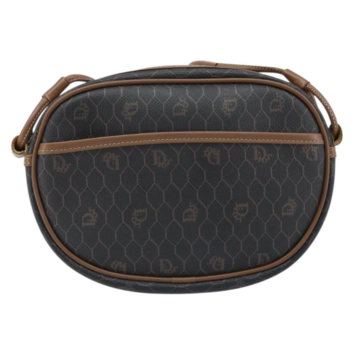 Christian Dior Honeycomb Canvas Shoulder Bag PVC Black Auth ep13545