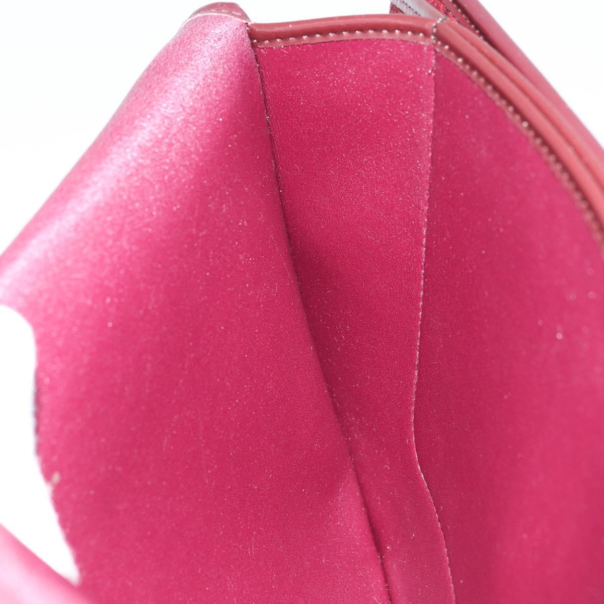 Christian Dior Trotter Canvas Shoulder Bag Bordeaux Gold Auth ep13551