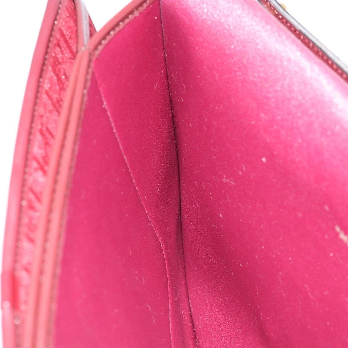 Christian Dior Trotter Canvas Shoulder Bag Bordeaux Gold Auth ep13551