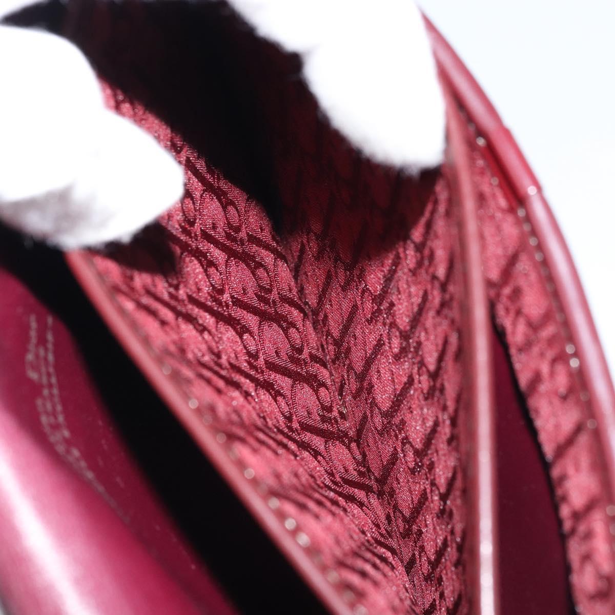 Christian Dior Trotter Canvas Shoulder Bag Bordeaux Gold Auth ep13551