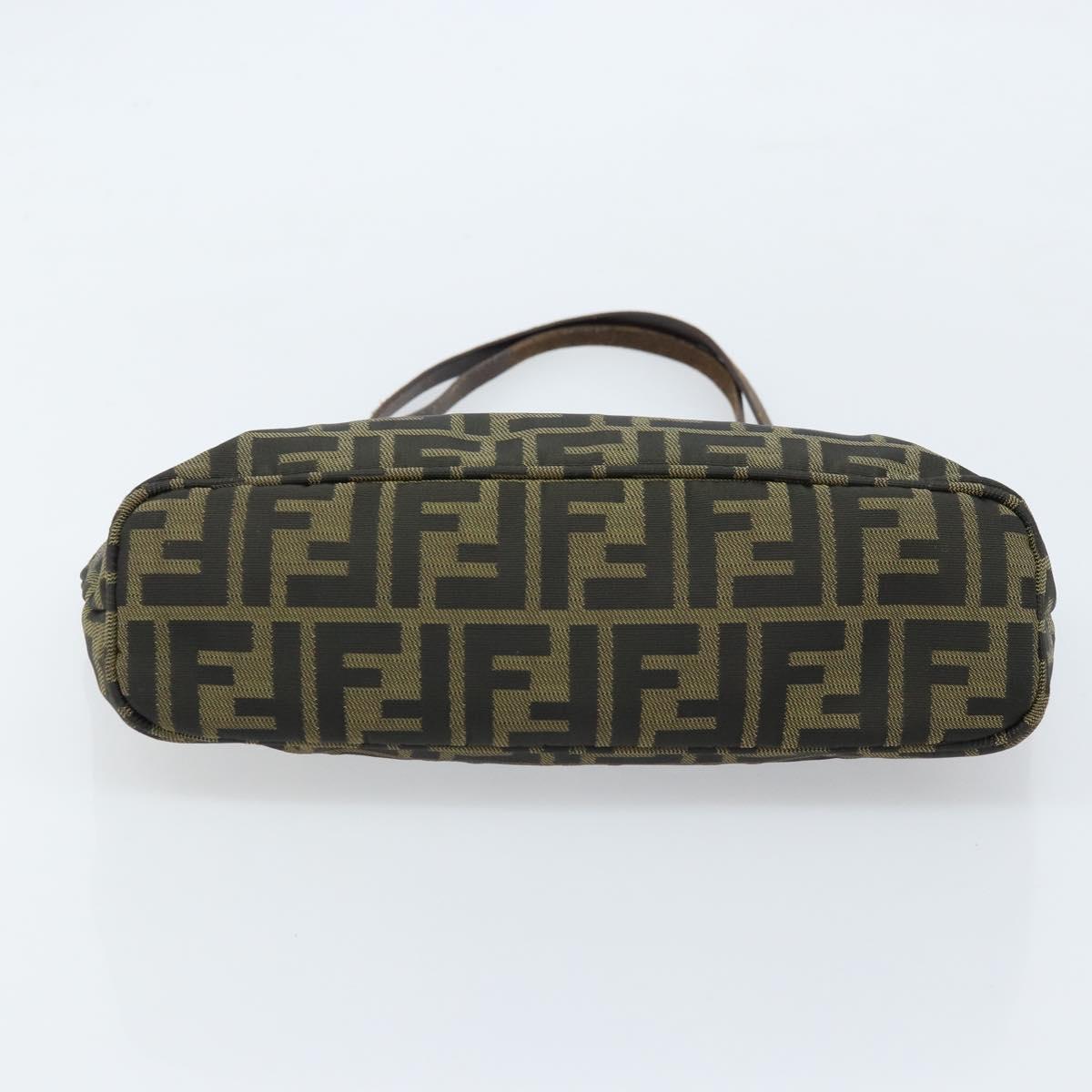 FENDI Zucca Canvas Tote Bag Brown Black Auth ep13557