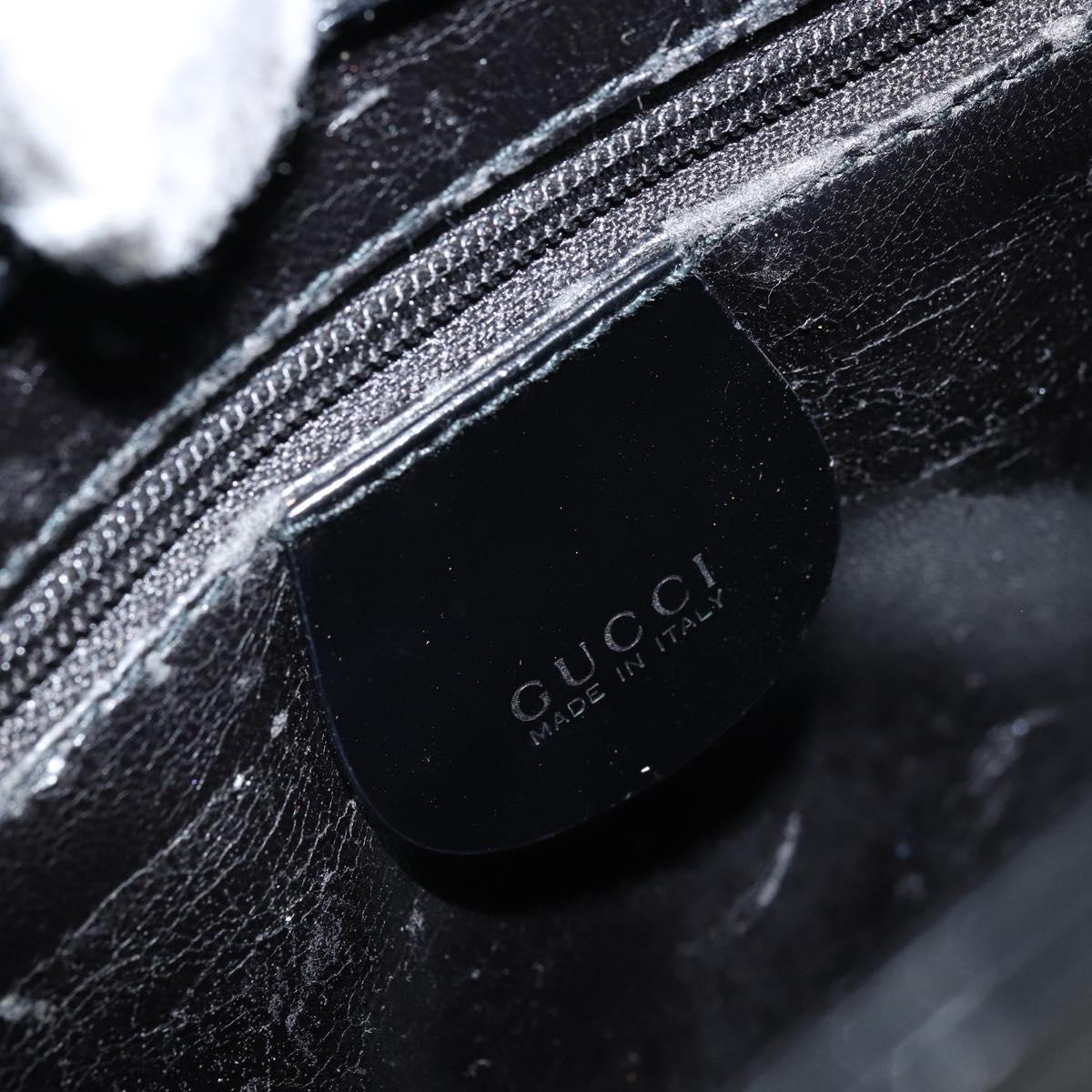 GUCCI Shoulder Bag Patent leather Black Silver 000 1186 0506 Auth ep13558
