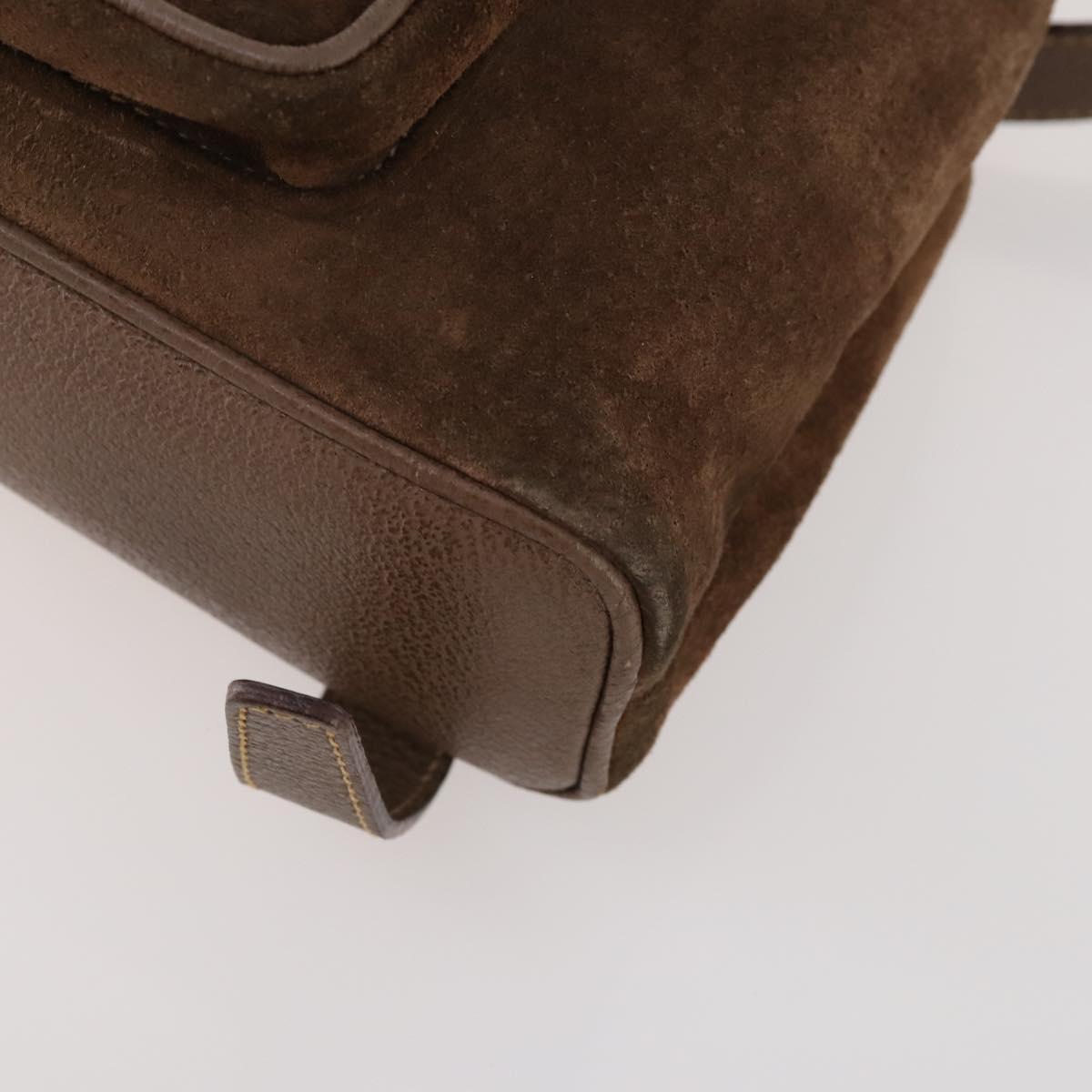 GUCCI Bamboo Backpack Suede Brown Gold 003 2058 0030 Auth ep13565