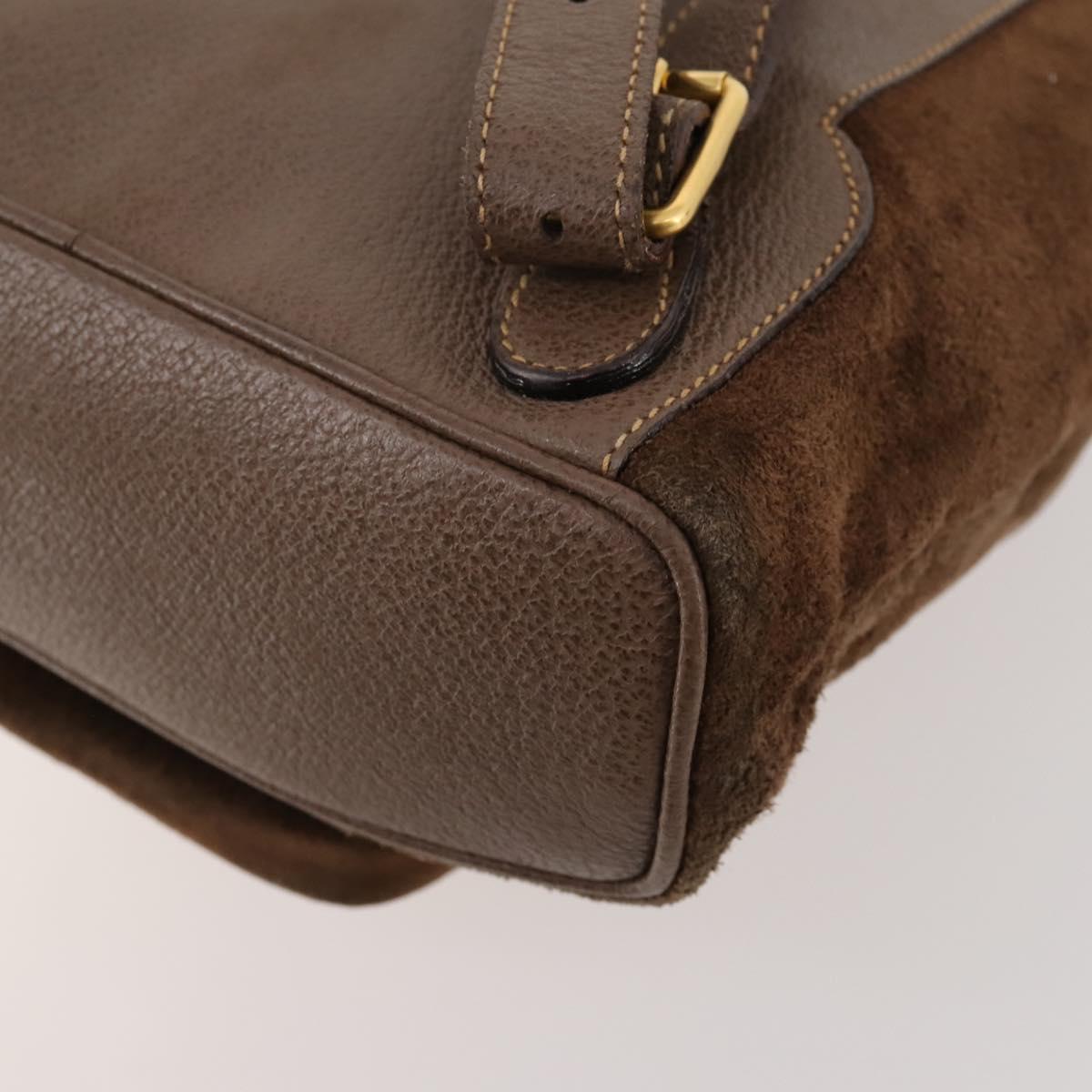 GUCCI Bamboo Backpack Suede Brown Gold 003 2058 0030 Auth ep13565