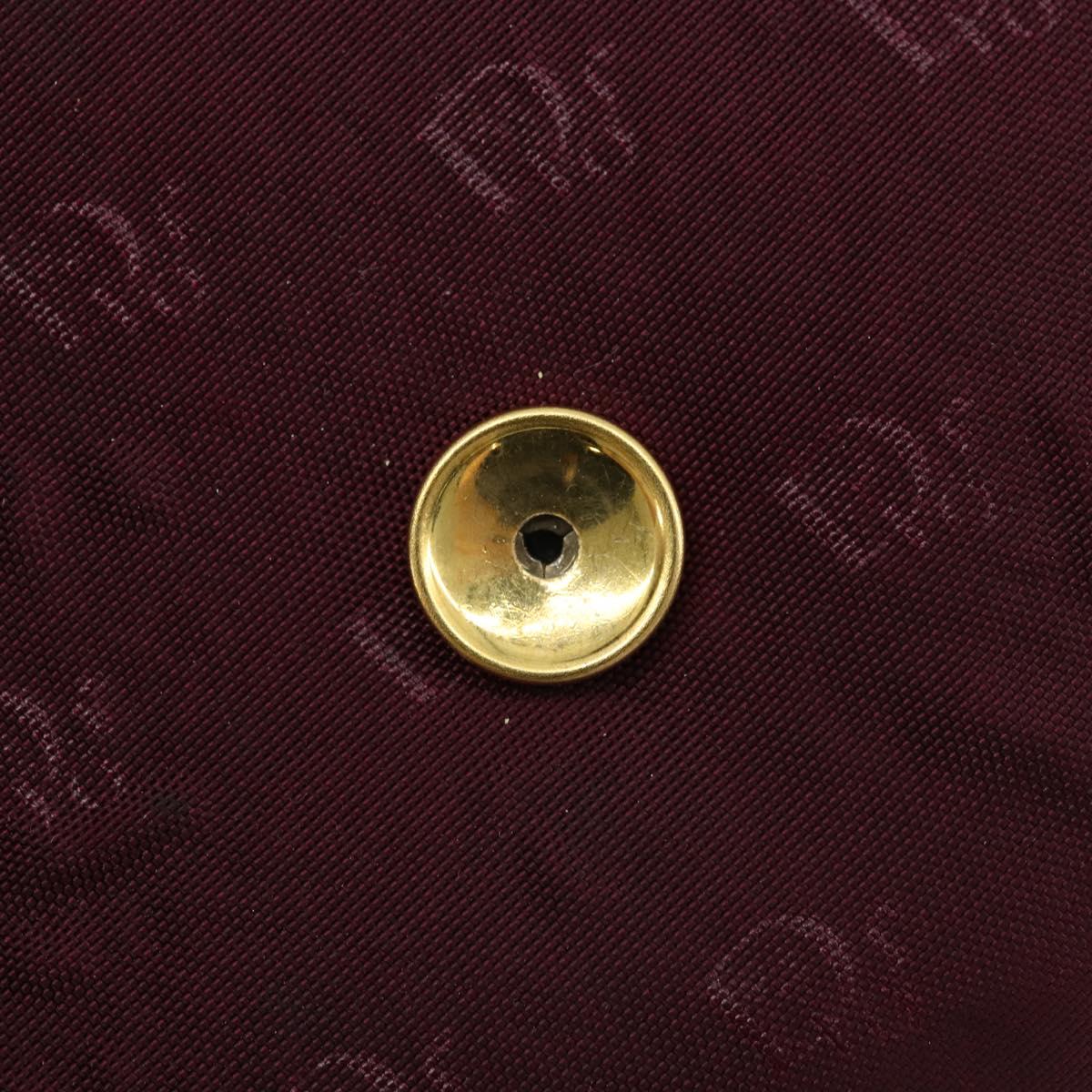 Christian Dior Chain Shoulder Bag Nylon Bordeaux Gold Auth ep13566