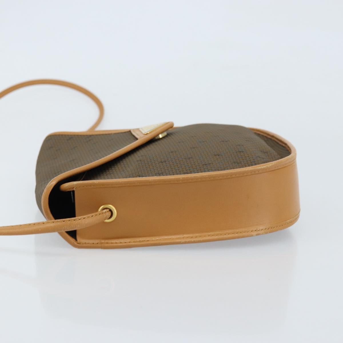 SAINT LAURENT Shoulder Bag PVC Canvas Beige Gold Auth ep13567