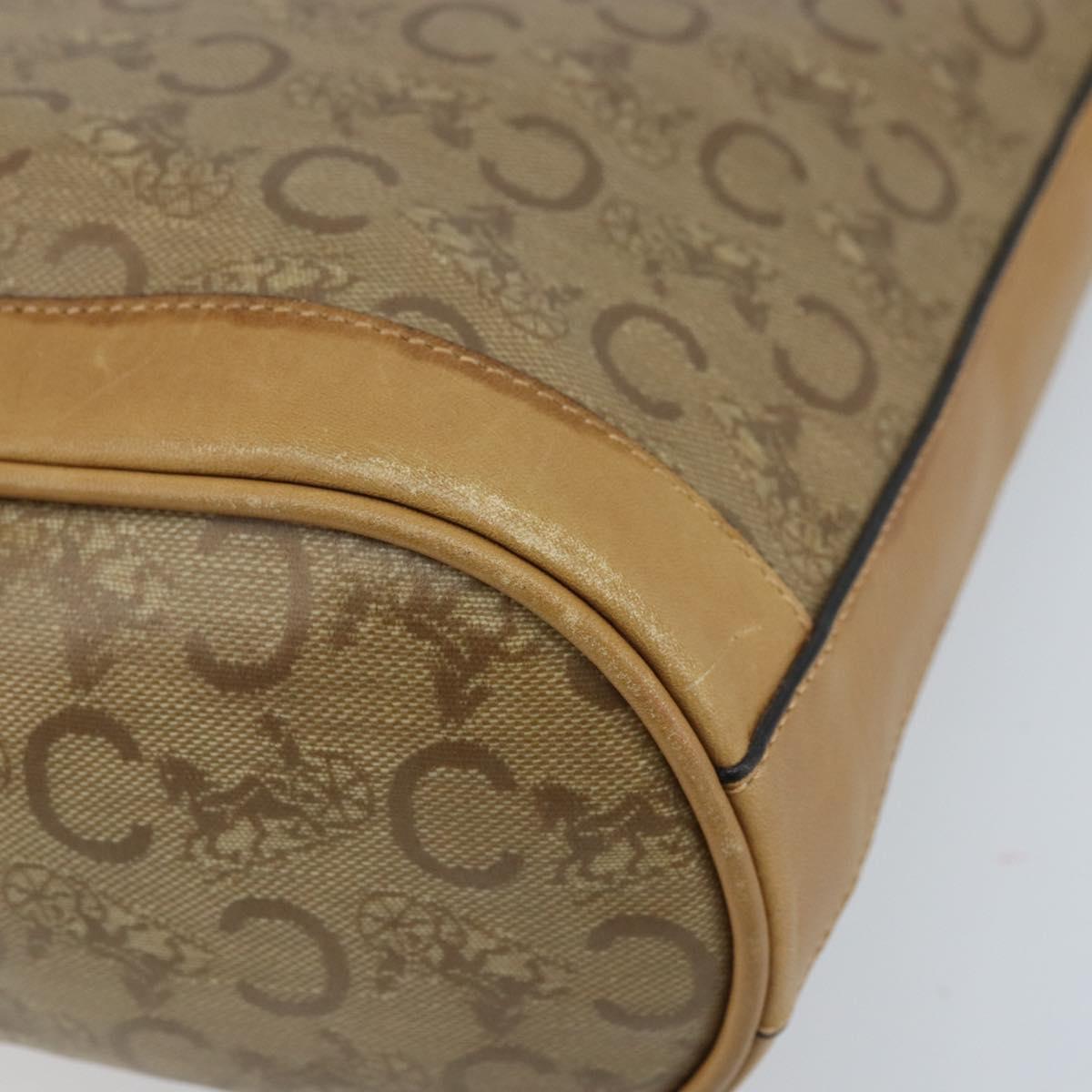 CELINE C Sulky Shoulder Bag PVC Beige Gold Auth ep13573