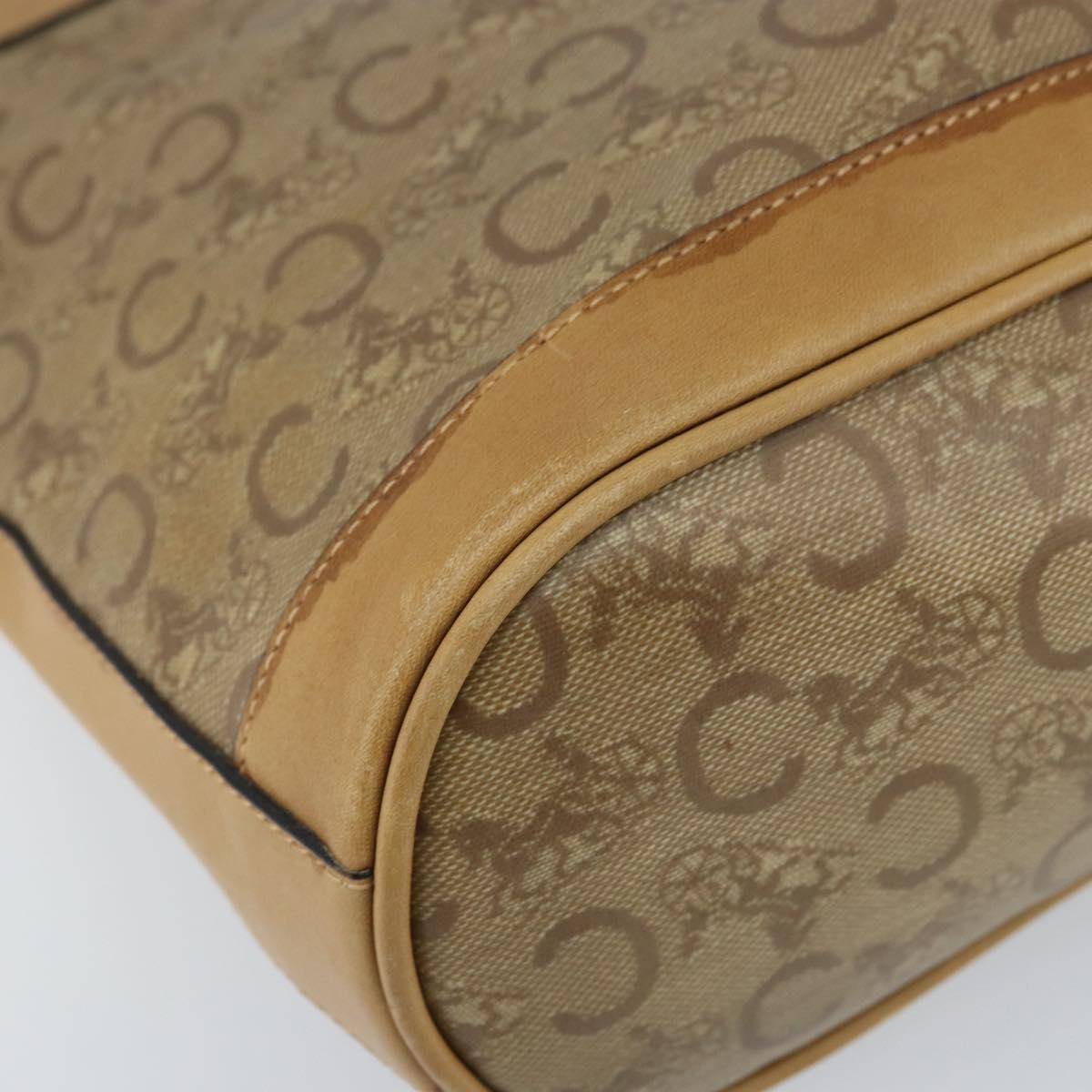 CELINE C Sulky Shoulder Bag PVC Beige Gold Auth ep13573