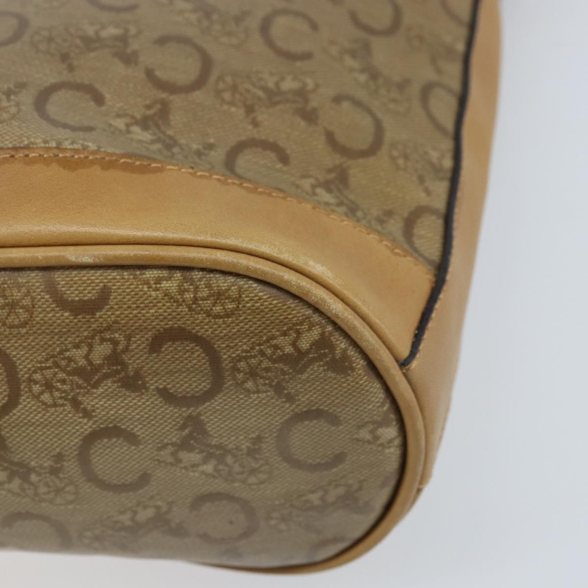 CELINE C Sulky Shoulder Bag PVC Beige Gold Auth ep13573