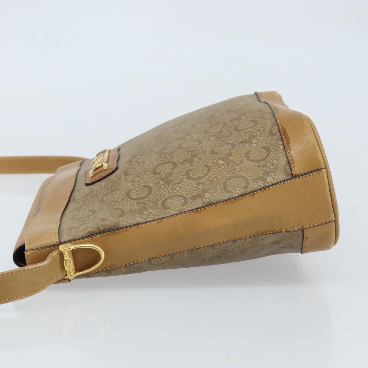 CELINE C Sulky Shoulder Bag PVC Beige Gold Auth ep13573