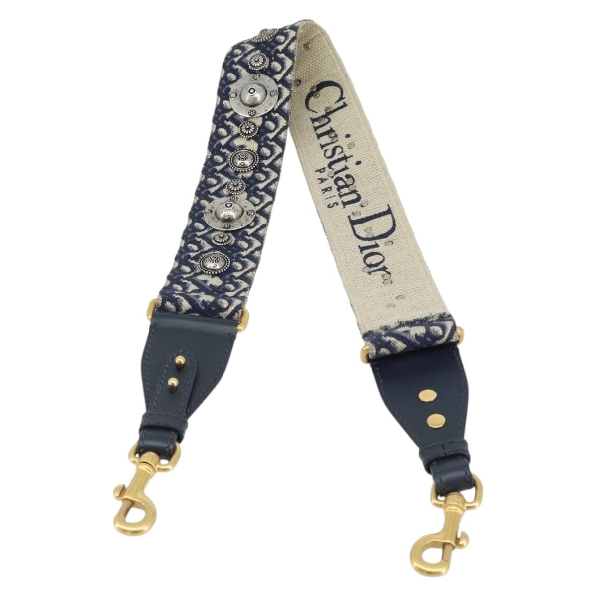 Christian Dior Trotter Canvas Shoulder Strap 36.6"" Navy Auth ep13575