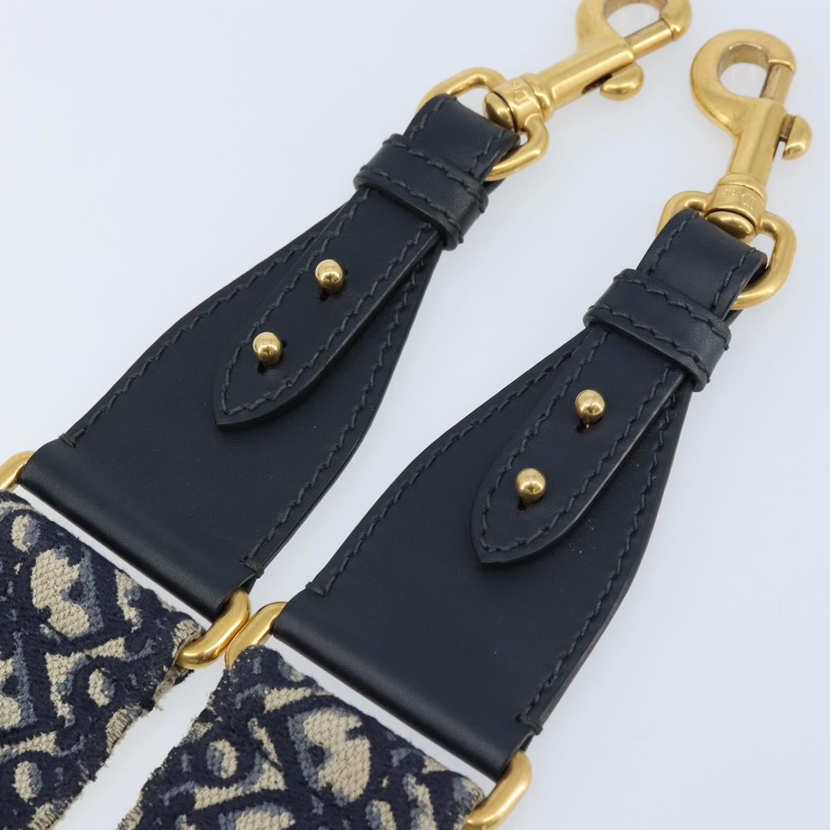 Christian Dior Trotter Canvas Shoulder Strap 36.6"" Navy Auth ep13575