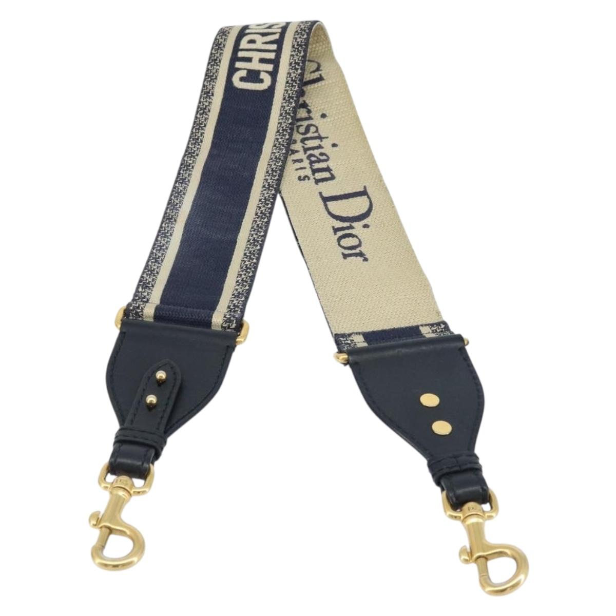 Christian Dior Shoulder Strap Canvas 36.6"" Navy Auth ep13576