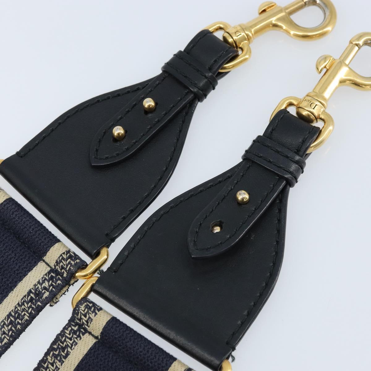 Christian Dior Shoulder Strap Canvas 36.6"" Navy Auth ep13576
