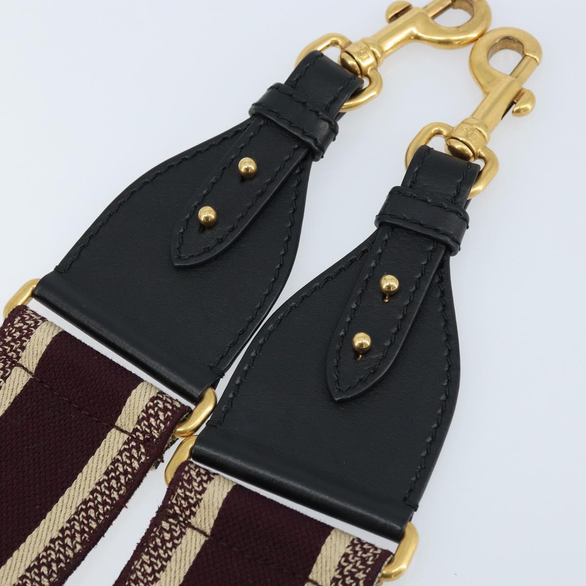 Christian Dior Shoulder Strap Canvas 36.6"" Bordeaux Auth ep13578