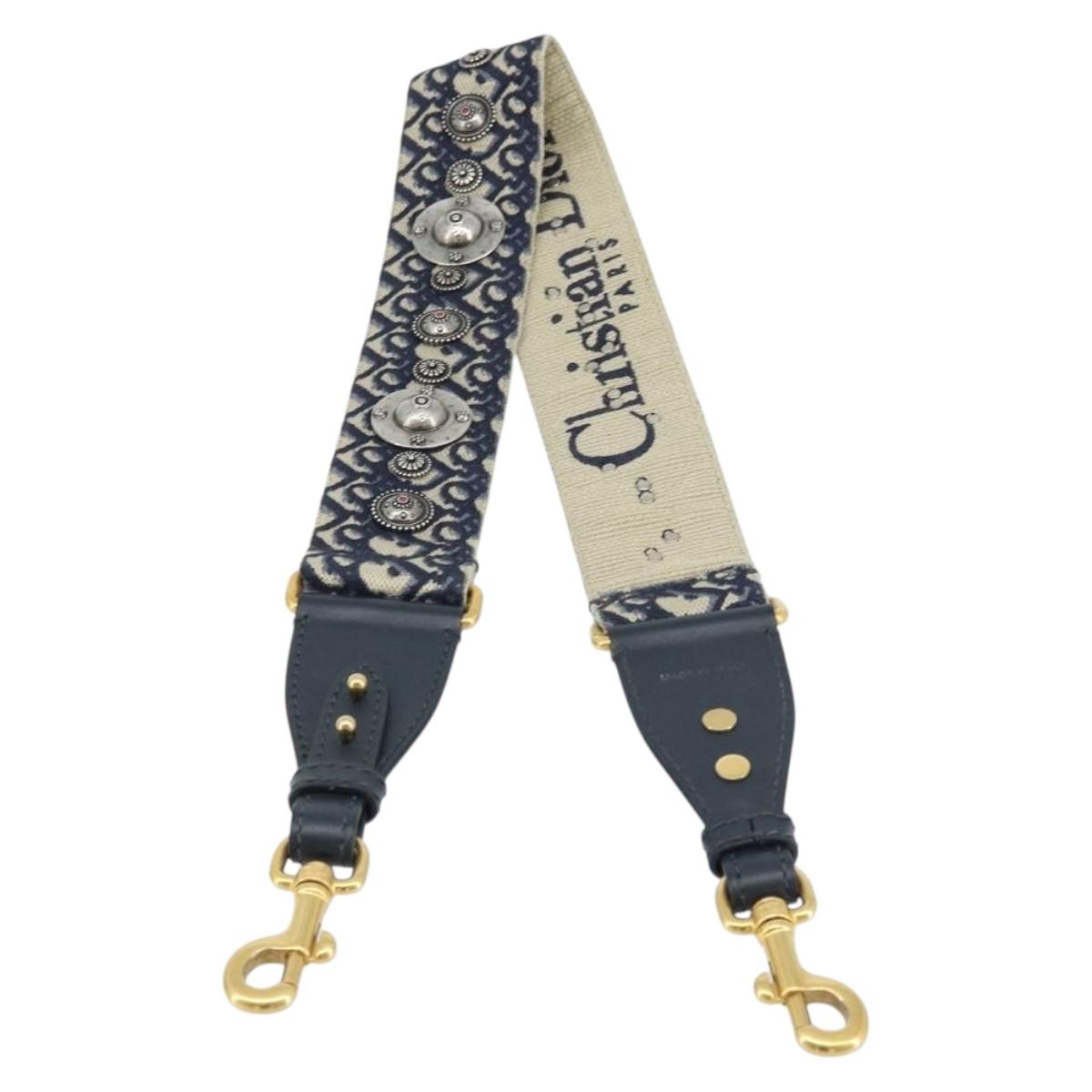 Christian Dior Trotter Canvas Shoulder Strap 36.6"" Navy Auth ep13579