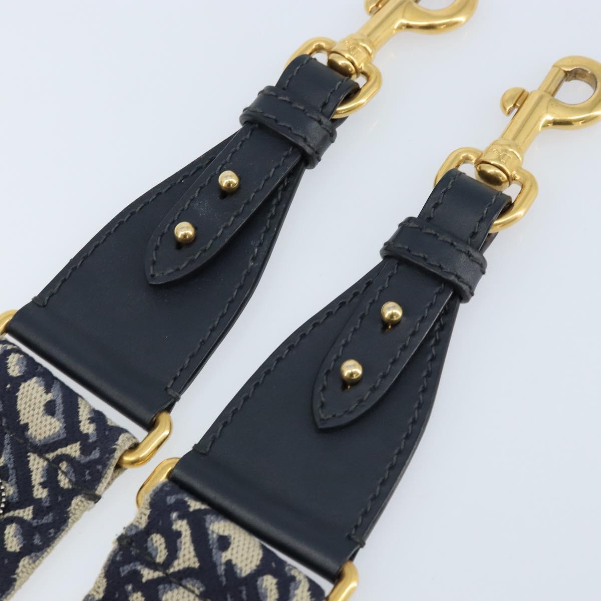 Christian Dior Trotter Canvas Shoulder Strap 36.6"" Navy Auth ep13579