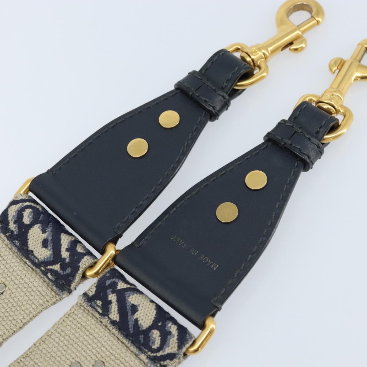 Christian Dior Trotter Canvas Shoulder Strap 36.6"" Navy Auth ep13579
