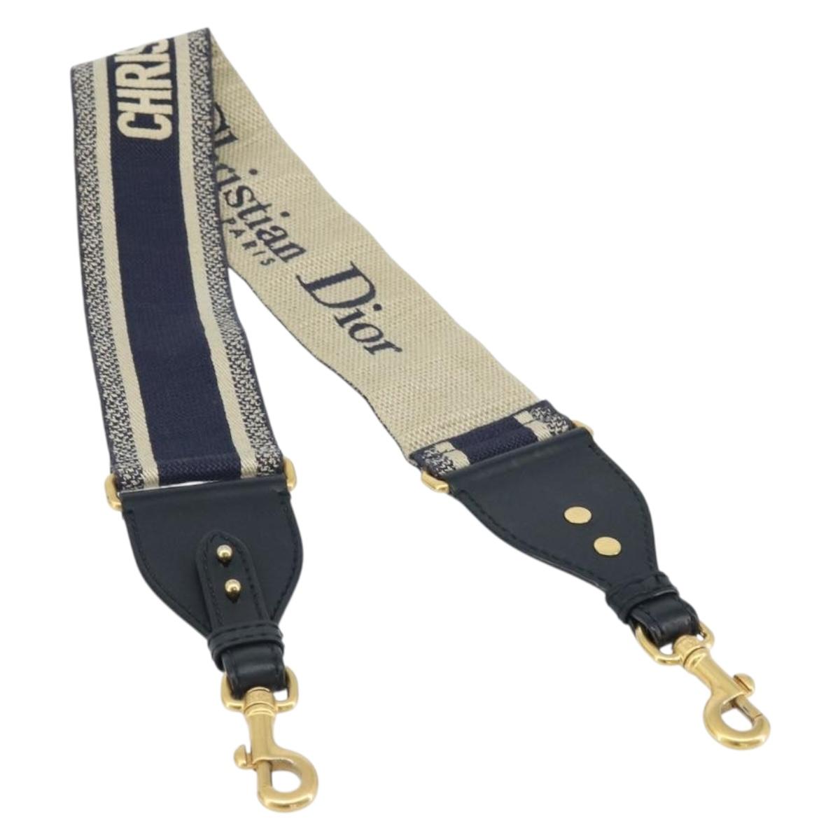 Christian Dior Shoulder Strap Canvas 36.6"" Navy Auth ep13581