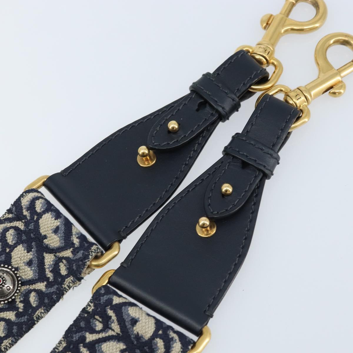 Christian Dior Trotter Canvas Shoulder Strap 37.4"" Navy Auth ep13582